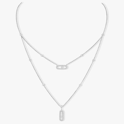 [⭐Seralia]MOVE 2 ROW DIAMOND NECKLACE