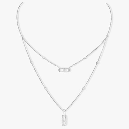 [⭐Seralia]MOVE 2 ROW DIAMOND NECKLACE