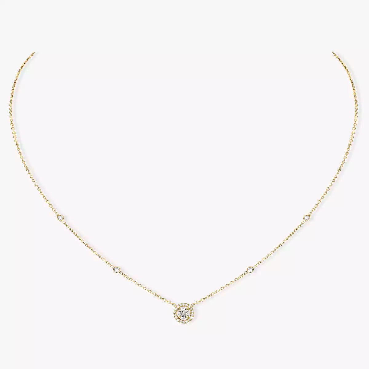 [⭐Seralia]Diamond Necklace 0,20ct Brilliant Shape Joy