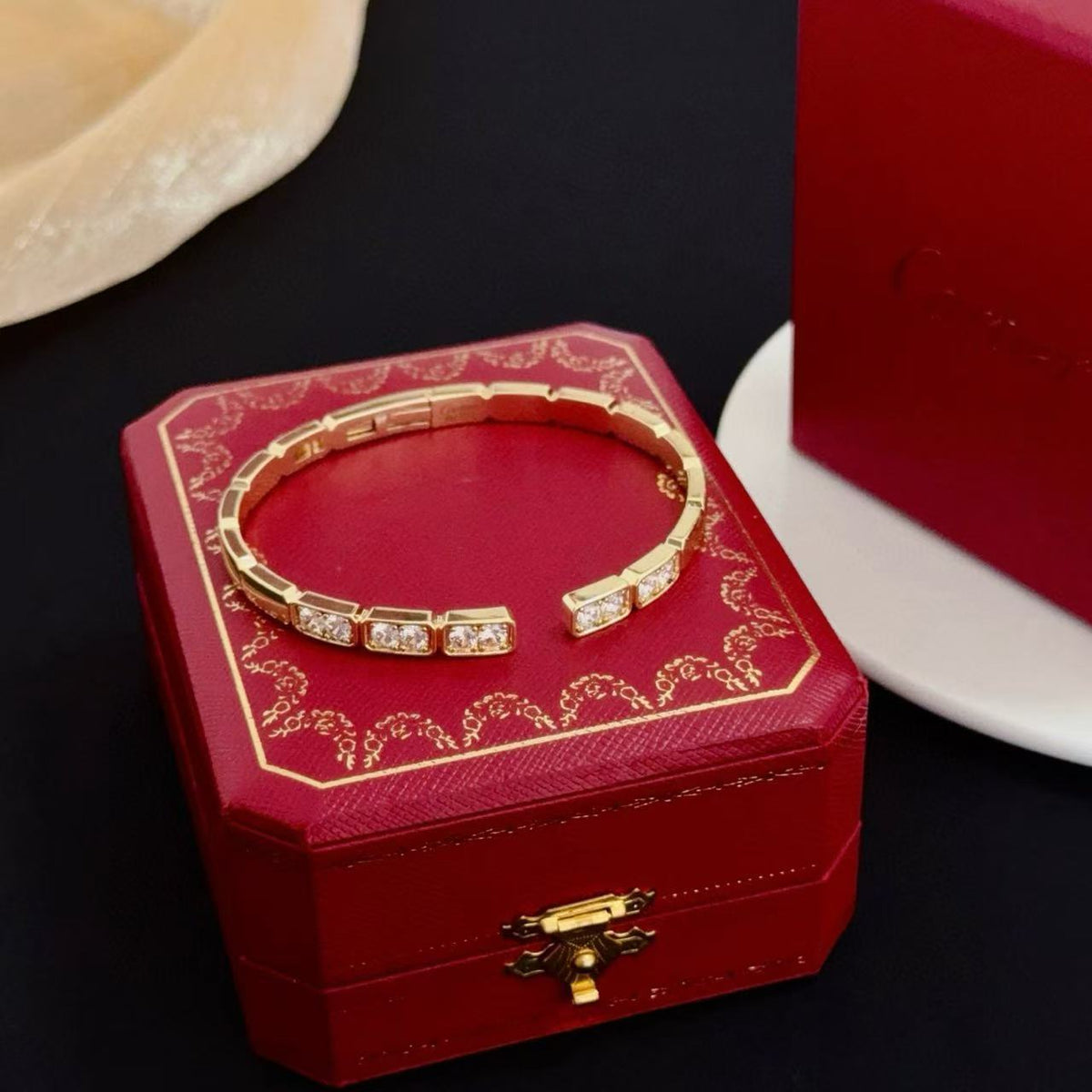 [⭐Seralia jewelrys]LOVE DIAMOND OPEN  BRACELET