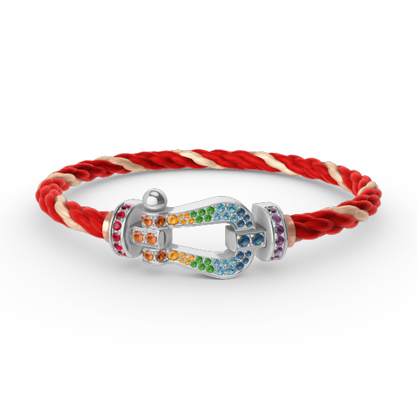 [⭐Seralia]FORC LARGE HORSESHOE  COLORED DIAMOND BRACELET SILVER