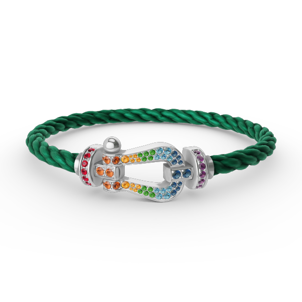[⭐Seralia]FORC LARGE HORSESHOE  COLORED DIAMOND BRACELET SILVER