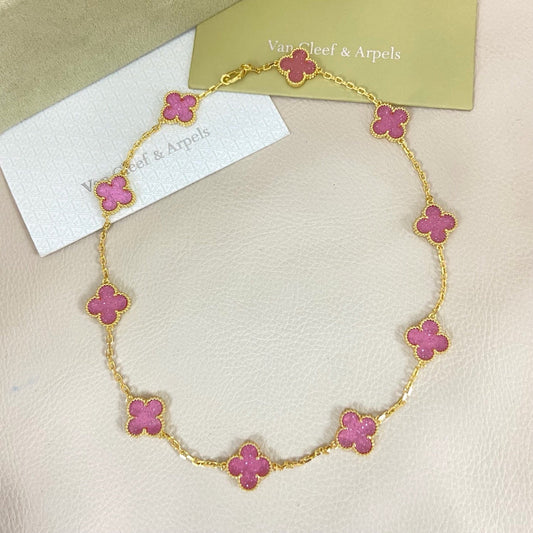 [⭐Seralia]CLOVER 10 MOTIFS  NEW BUBBLE PINK ENAMEL