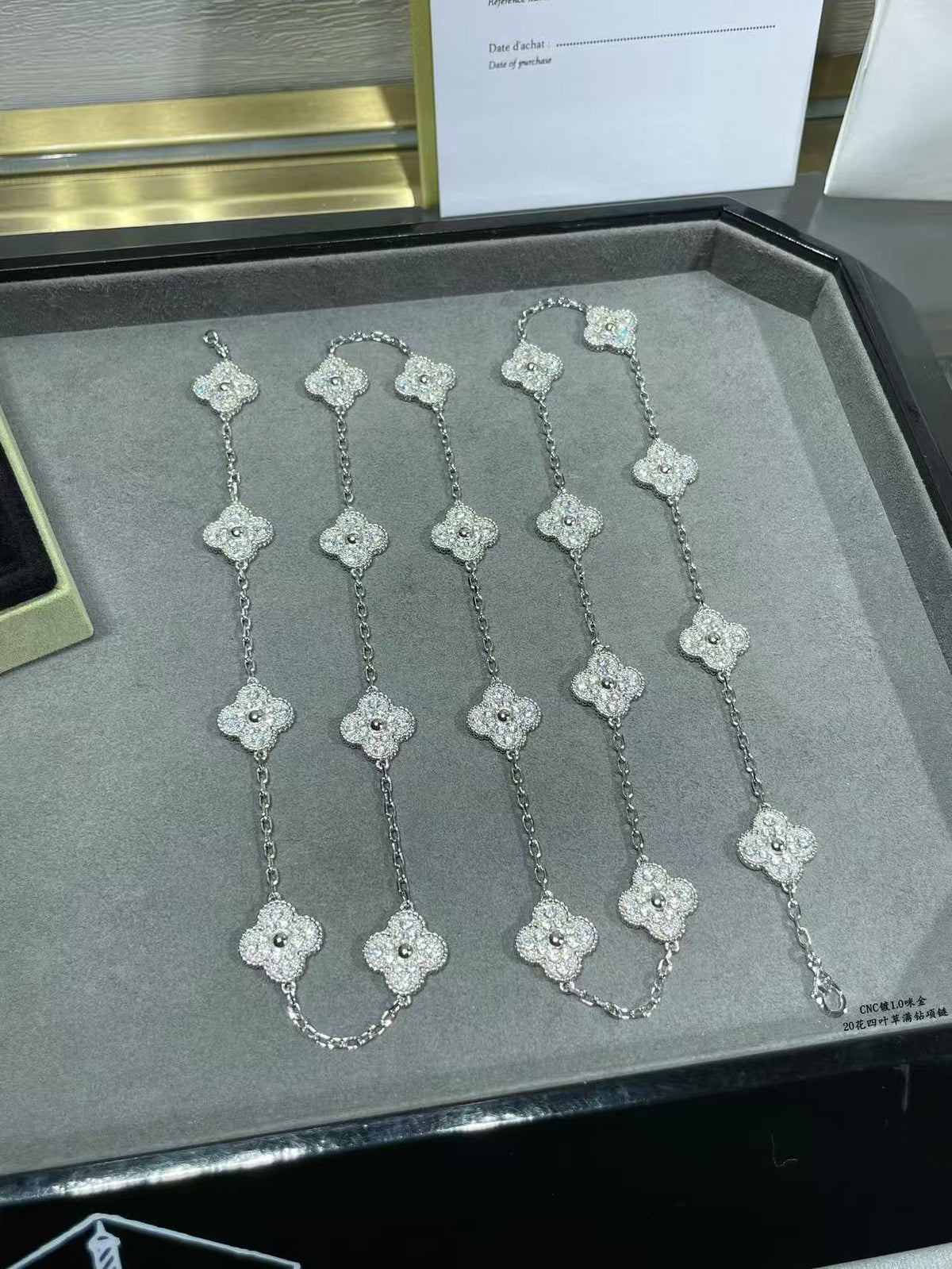 [⭐Seralia]CLOVER 20 MOTIFS FULL-DIAMOND NECKLACE