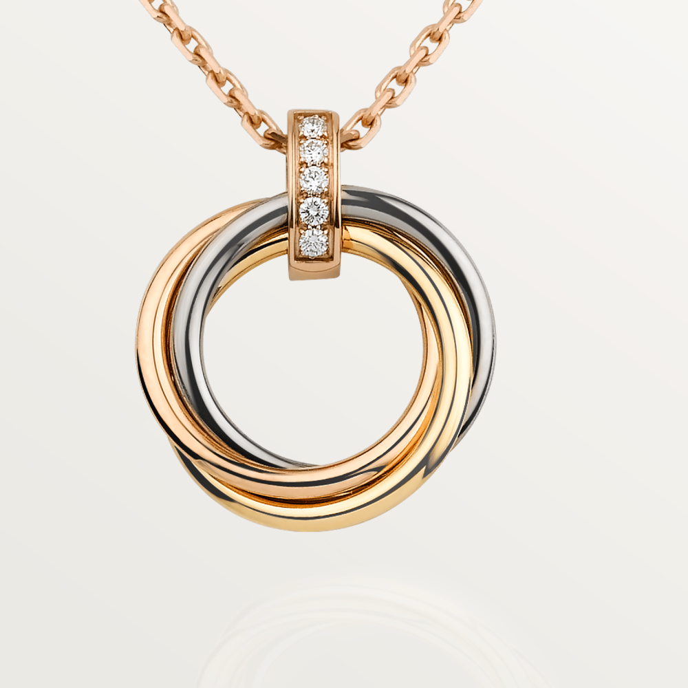 [⭐Seralia]TRINITY NECKLACE GOLD  DIAMONDS