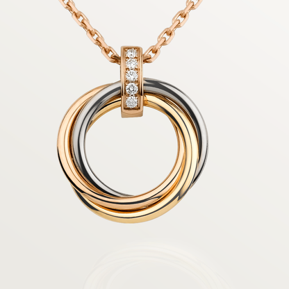 [⭐Seralia]TRINITY NECKLACE GOLD  DIAMONDS