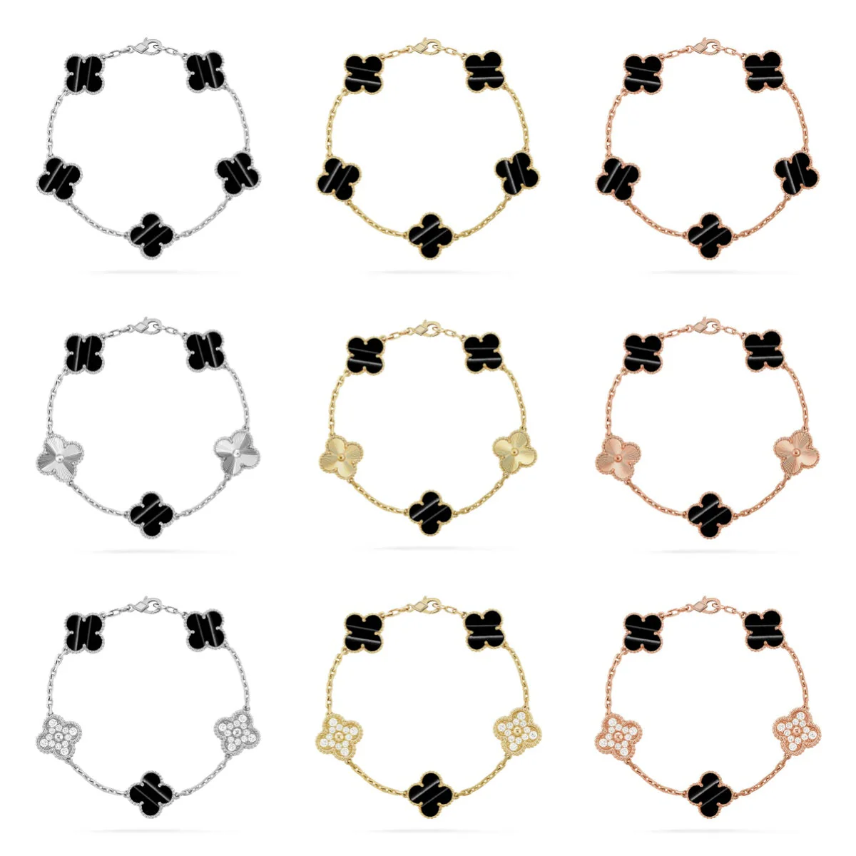 [⭐Seralia] CLOVER 5 MOTIF PULSAR STONE BRACELET COLLECTION