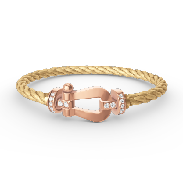[⭐Seralia]FORCE LARGE HORSESHOE HALF DIAMOND BRACELET ROSE GOLD