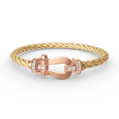 [⭐Seralia]FORCE LARGE HORSESHOE HALF DIAMOND BRACELET ROSE GOLD