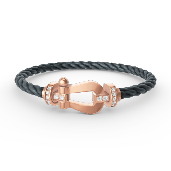 [⭐Seralia]FORCE LARGE HORSESHOE HALF DIAMOND BRACELET ROSE GOLD