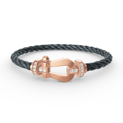 [⭐Seralia]FORCE LARGE HORSESHOE HALF DIAMOND BRACELET ROSE GOLD