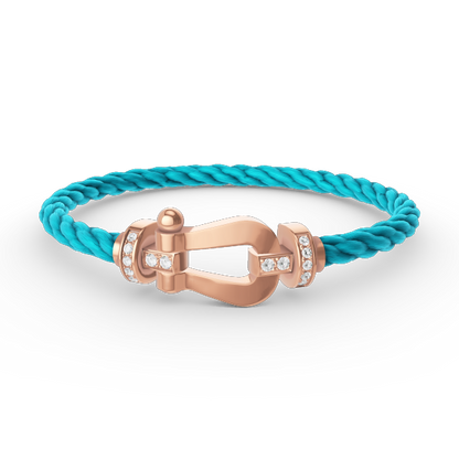 [⭐Seralia]FORCE LARGE HORSESHOE HALF DIAMOND BRACELET ROSE GOLD