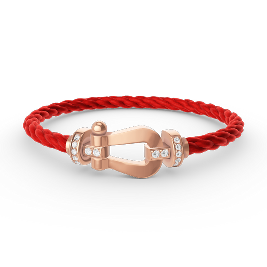 [⭐Seralia]FORCE LARGE HORSESHOE HALF DIAMOND BRACELET ROSE GOLD