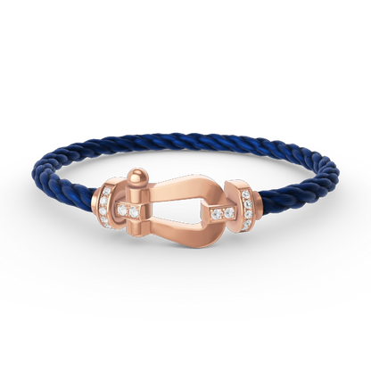[⭐Seralia]FORCE LARGE HORSESHOE HALF DIAMOND BRACELET ROSE GOLD