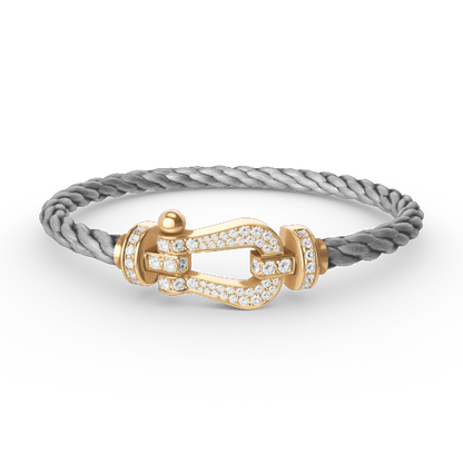 [⭐Seralia]FORCE LARGE HORSESHOE FULL DIAMOND BRACELET GOLD