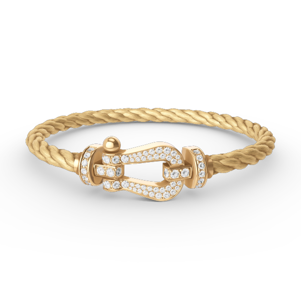 [⭐Seralia]FORCE LARGE HORSESHOE FULL DIAMOND BRACELET GOLD