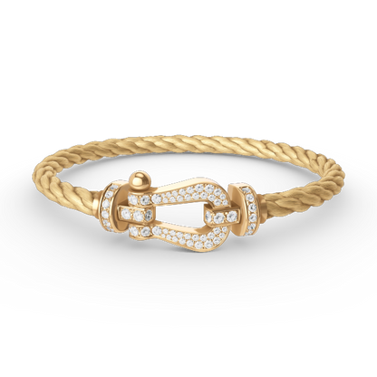 [⭐Seralia]FORCE LARGE HORSESHOE FULL DIAMOND BRACELET GOLD