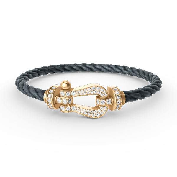 [⭐Seralia]FORCE LARGE HORSESHOE FULL DIAMOND BRACELET GOLD