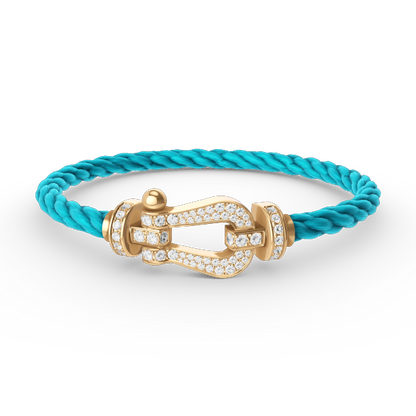 [⭐Seralia]FORCE LARGE HORSESHOE FULL DIAMOND BRACELET GOLD
