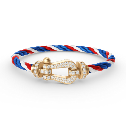 [⭐Seralia]FORCE LARGE HORSESHOE FULL DIAMOND BRACELET GOLD