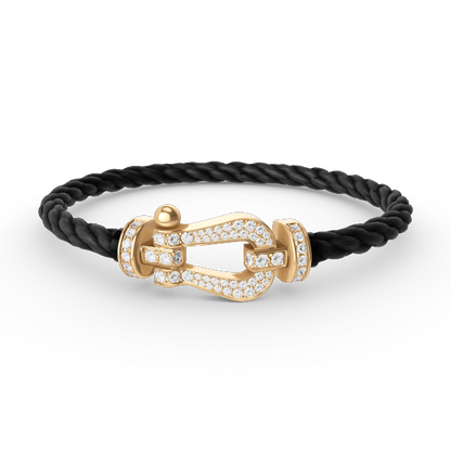 [⭐Seralia]FORCE LARGE HORSESHOE FULL DIAMOND BRACELET GOLD