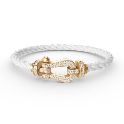 [⭐Seralia]FORCE LARGE HORSESHOE FULL DIAMOND BRACELET GOLD