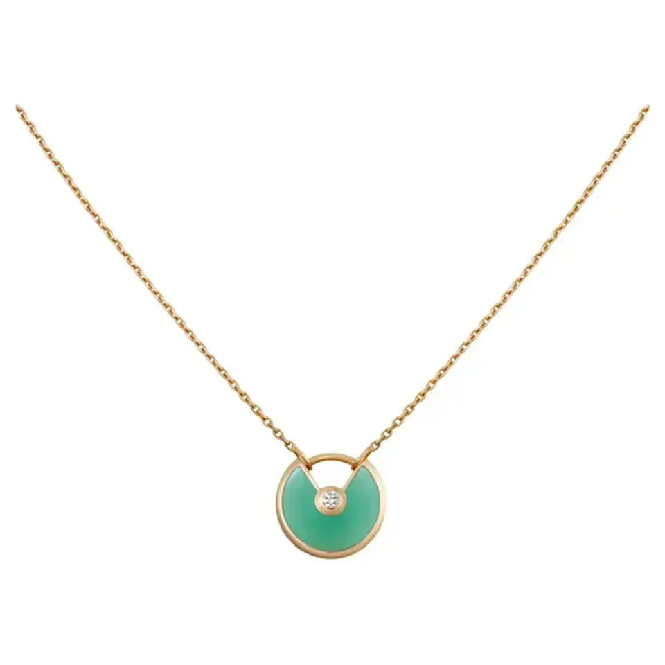 [⭐Seralia]AMULETTE GOLD MALACHITE NECKLACE