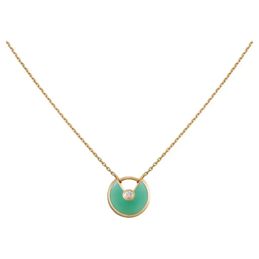 [⭐Seralia]AMULETTE GOLD MALACHITE NECKLACE