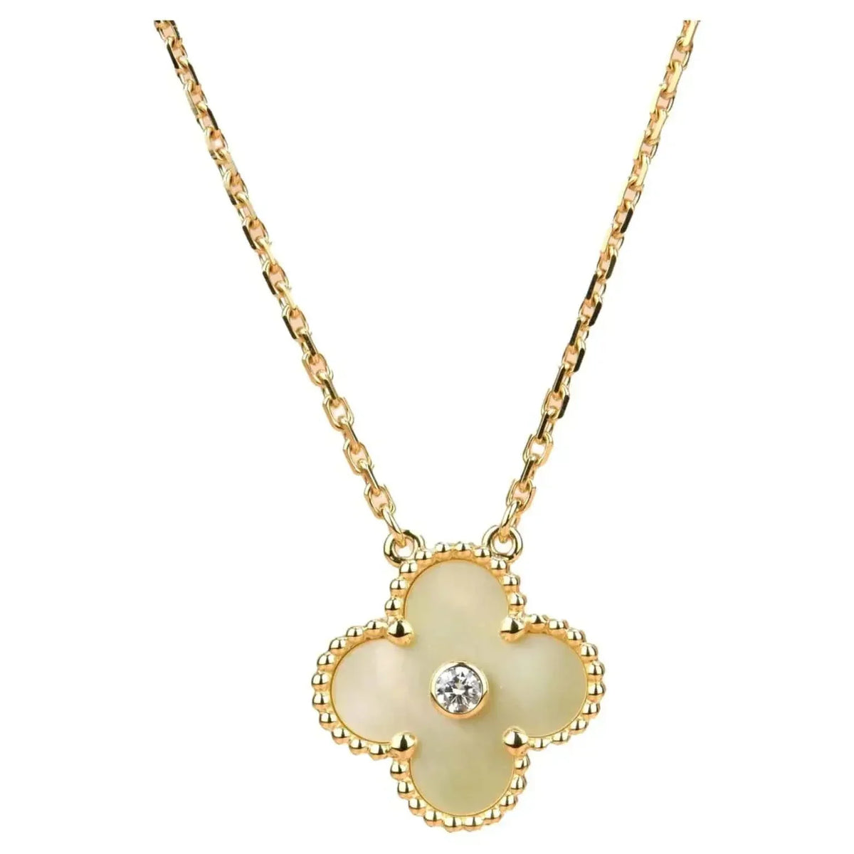 [⭐Seralia]CLOVER 15MM DIAMOND GOLD MOTHER OF PEARL NECKLACE