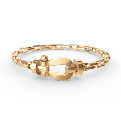 [⭐Seralia]FORCE LARGE HORSESHOE CLASP  METAL BRACELET
