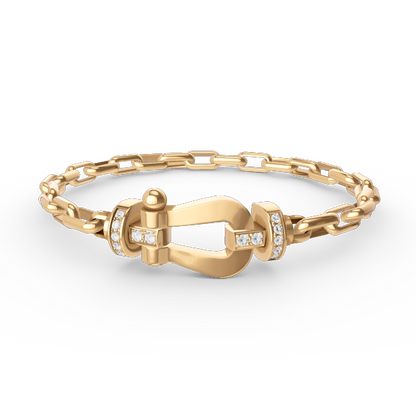 [⭐Seralia]FORCE LARGE HORSESHOE CLASP  METAL BRACELET