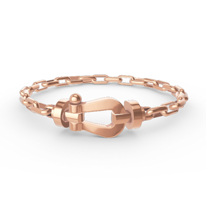 [⭐Seralia]FORCE LARGE HORSESHOE CLASP  METAL BRACELET
