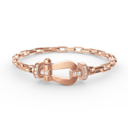 [⭐Seralia]FORCE LARGE HORSESHOE CLASP  METAL BRACELET