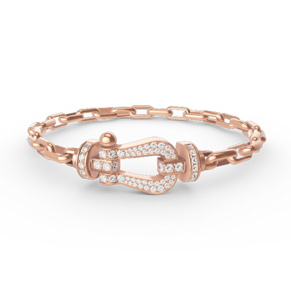 [⭐Seralia]FORCE LARGE HORSESHOE CLASP  METAL BRACELET