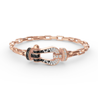 [⭐Seralia]FORCE LARGE HORSESHOE CLASP  METAL BRACELET