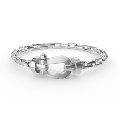 [⭐Seralia]FORCE LARGE HORSESHOE CLASP  METAL BRACELET