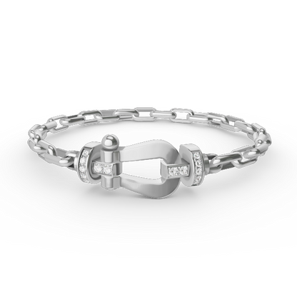 [⭐Seralia]FORCE LARGE HORSESHOE CLASP  METAL BRACELET