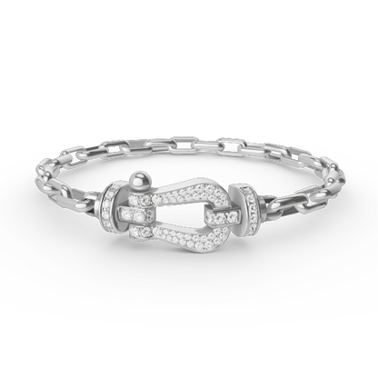 [⭐Seralia]FORCE LARGE HORSESHOE CLASP  METAL BRACELET