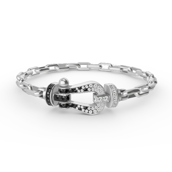 [⭐Seralia]FORCE LARGE HORSESHOE CLASP  METAL BRACELET