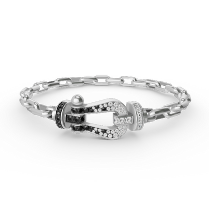 [⭐Seralia]FORCE LARGE HORSESHOE CLASP  METAL BRACELET