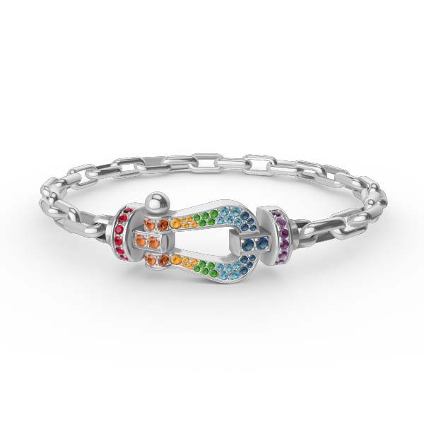 [⭐Seralia]FORCE LARGE HORSESHOE CLASP  METAL BRACELET