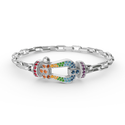 [⭐Seralia]FORCE LARGE HORSESHOE CLASP  METAL BRACELET