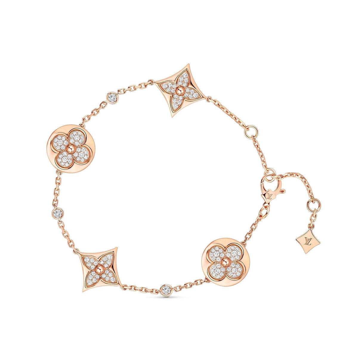 [⭐Seralia]STAR AND SUN 4 MOTIFS GOLD DIAMONDS BRACELET