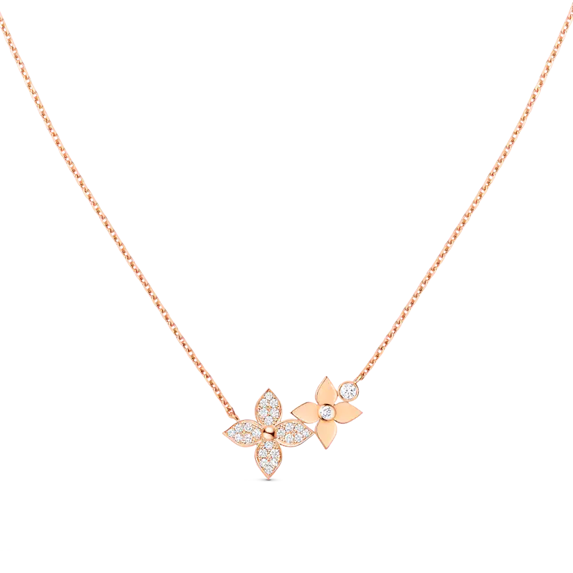 [⭐Seralia]STAR BLOSSOM NECKLACE PINK GOLD DIAMONDS