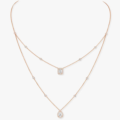 [⭐Seralia]MY TWIN 2 ROW DIAMOND NECKLACE