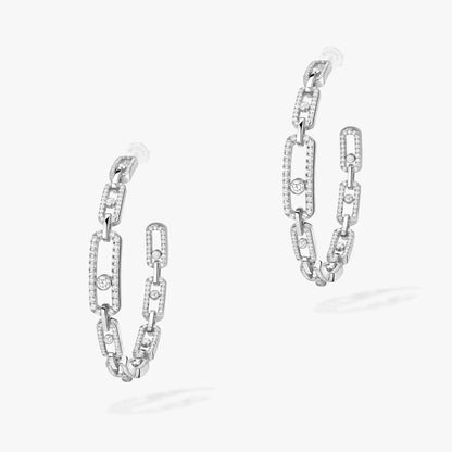 [[⭐Seralia]Move Link Diamond Hoop Earrings