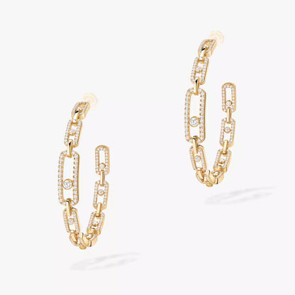 [[⭐Seralia]Move Link Diamond Hoop Earrings