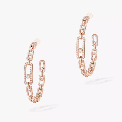 [[⭐Seralia]Move Link Diamond Hoop Earrings