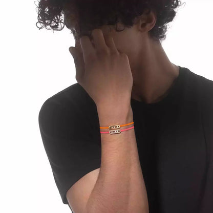 [⭐Seralia]Messika Care(s) pink cord pavé bracelet