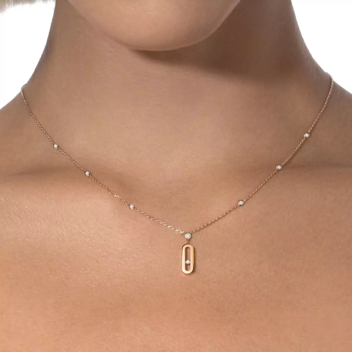 [⭐Seralia] Move Uno Gold Diamond Long Necklace